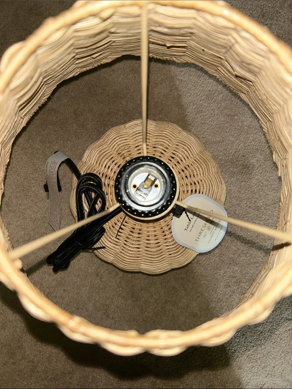 Studio McGee Woven Rattan Table Lamp in Natural